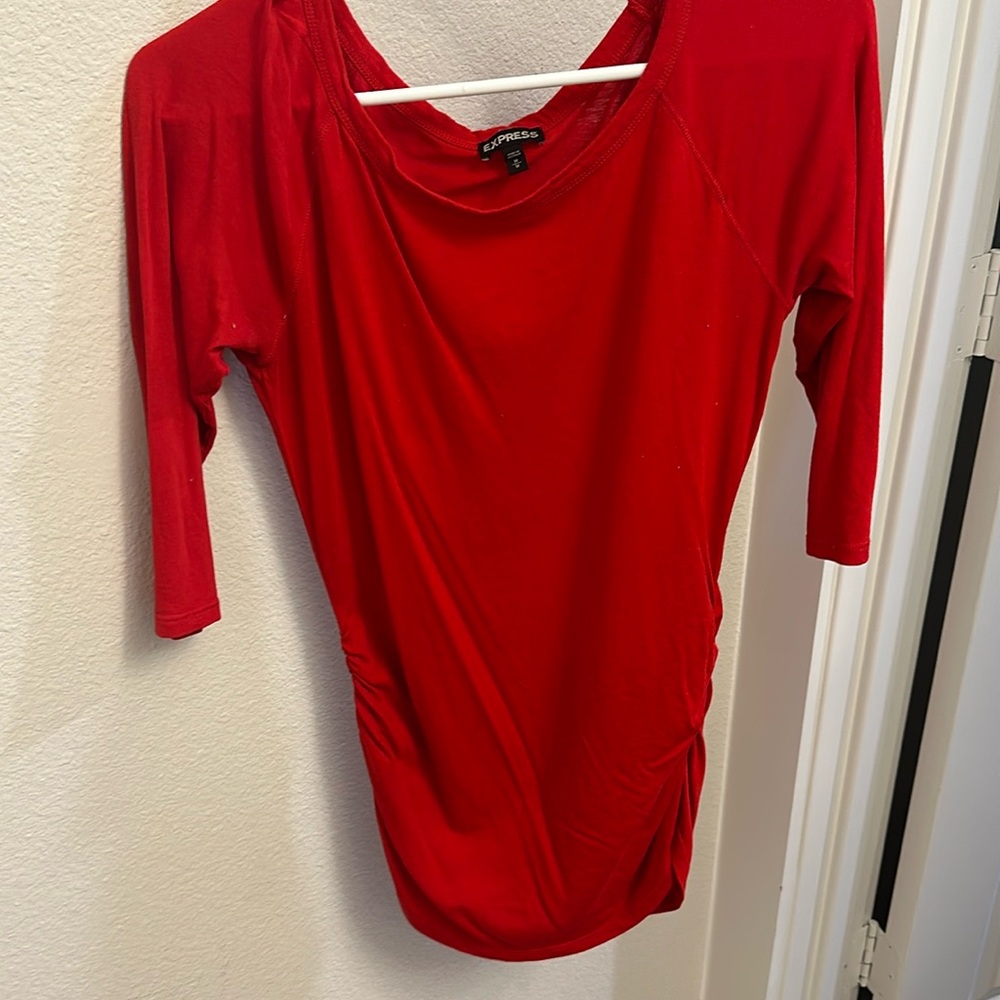 Red top with side detail